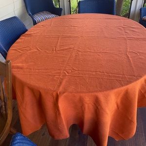Vintage linen look rectangular tablecloth
